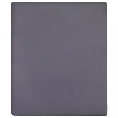 Cearsaf de pat cu elastic, antracit, 100x200 cm, bumbac foto
