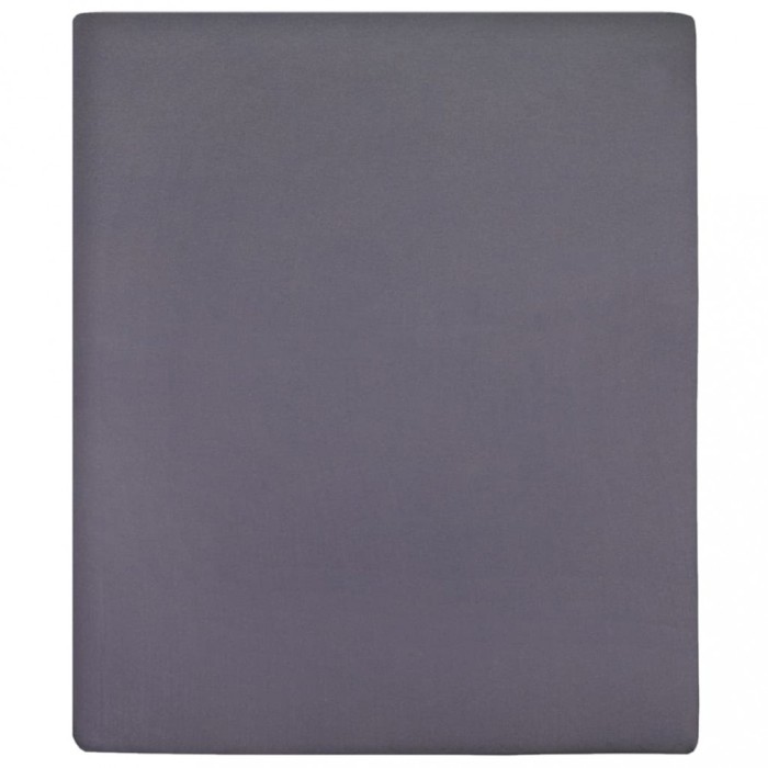 Cearsaf de pat cu elastic, antracit, 100x200 cm, bumbac