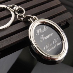 Breloc metalic insertie foto oval foto