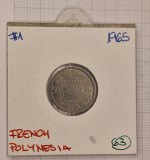 French Polynesia, Polinezia Franceza, 50 centimes, 1965, KM#1, aluminiu