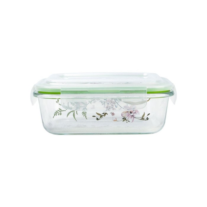 Caserola alimente, 21066G, sticla, dreptunghiulara, transparent, 0.6 L