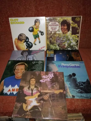 Lot 7 vinil vinyl oldies Manilow Cliff Richard Andy Williams Perry Como foto