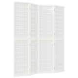 Cumpara ieftin Paravan pliabil cu 4 panouri, stil japonez, alb, 160x170 cm