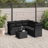 Cumpara ieftin Gossi set mobilier de gradina cu perne, 6 piese, negru, poliratan