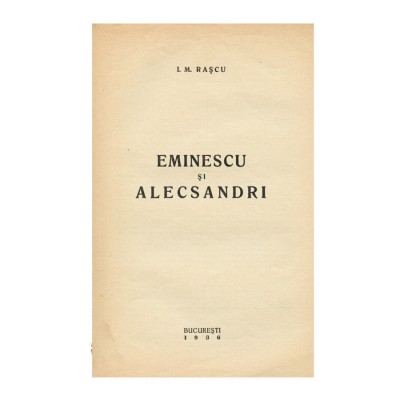 I. M. Rașcu, Eminescu și Alecsandri, 1936 foto