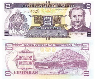 Honduras 2 Lempiras 2019 P-97 UNC foto