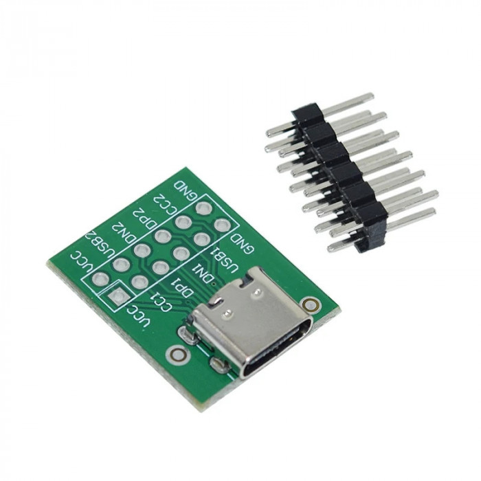 Adaptor USB Type-C la placa de testare PCB cu conectori DIP