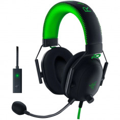 Casti gaming cu microfon Razer BlackShark V2 SE + USB MIC ENHANCER, Multiplatforma, Negru/Verde