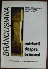 [COLECTIA BRANCUSIANA NR. 4 / CONSTANTIN BRANCUSI] PETRU COMARNESCU / MIRCEA ELIADE / IONEL JIANU: MARTURII DESPRE BRANCUSI/EDITIE DE NINA STANCULESCU