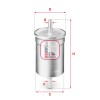 Filtru combustibil SOFIMA S 1710 B R21, insertie, D admisie/evacuare 7.9mm, H 142mm, D exterior 55/62mm