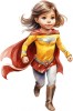 Sticker decorativ Fata Supererou, Galben-Rosu, 89 cm, 1310STK-8