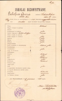 HST A1833 Certificat școlar 1897 Oravița foto