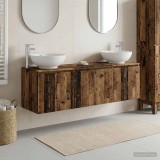 Cumpara ieftin Set dulap baie 3 buc. Lemn vechi 161,5 x 44,5 x 80 cm