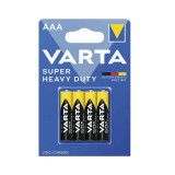 Set 4 baterii tip AAA LR3 Varta Super heavy duty Zinc-Carbon 2003101414