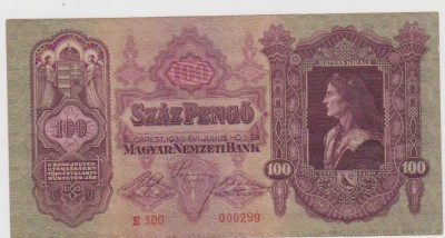 100 PENGO 1 IULIE 1930 /UNC foto