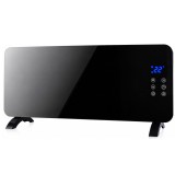 Convector electric 2000 W cu panou frontal din sticla securizata,2 trepte de incalzire,termostat reglabil,afisaj LED si temporizator 24 ore,montaj
