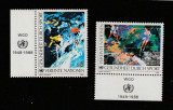 Natiunile Unite Vienna 1988-Sanatate prin sport,serie 2 val.,dant,MNH,Mi.85-86, Organizatii internationale, Nestampilat