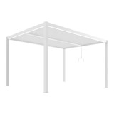 LUXE pergola 3x4m feh&eacute;r LED vil&aacute;g&iacute;t&aacute;ssal