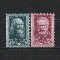 Leonardo Da Vinci si Victor Hugo LP1319-1320 Ungaria 1952