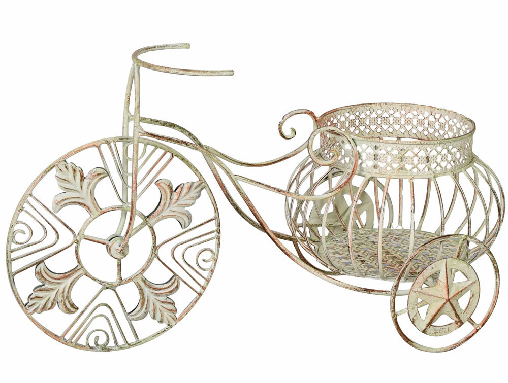 Jardiniera bicicleta din fier forjat antik white WK038, Jardiniere |  Okazii.ro