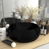 vidaXL Chiuvetă baie lux, negru mat, 40x15 cm, ceramică, rotund 147008