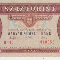 M1 - Bancnota foarte veche - Ungaria - 100 forint - 1993