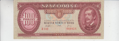 M1 - Bancnota foarte veche - Ungaria - 100 forint - 1993 foto