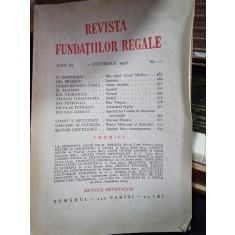 Revista Fundatiilor Regale - Anul III 1 Decembrie 1936 Nr. 12, contine cronica O filosofiei a lunei de Mircea Eliade