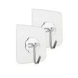 Cumpara ieftin Cuier autoadeziv rotativ 180 , impermeabil, PVC si otel inoxidabil, 5.5 x 5.5 cm, transparent , organizare flexibila fara gaurire