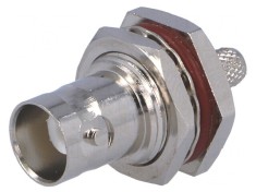 Soclu BNC mamă 50&Omega; crimpat pentru cabluri 3C2V, RG141, RG58