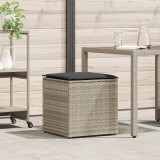 Cutie Depozitare Exterior vidaXL Gri Deschis/&Icirc;nchis, Rattan Sintetic 50x50x50 cm, Balcon/Gradina