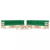 vidaXL Set mobilier de grădină cu perne, 6 piese, lemn pin tratat 3067038