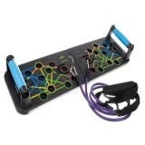 Cumpara ieftin Aparat multifunctional pentru flotari cu 2 corzi de rezistenta, placa pliabila pentru antrenament complet, manere ergonomice, sistem codificat pe culo