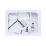 Cumpara ieftin Trusou Botez 6 piese personalizat cu broderie - "Cu drag de la Nasi" - Ingeras - ALB - CREM - TB107