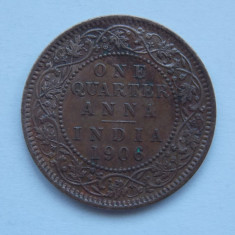 QUARTER ANNA 1906 INDIA