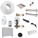 Pachet Complet &Icirc;ncălzire &icirc;n Pardoseală 120m&sup2;, Teavă DN 16/21, Distribuitor 12 Căi, Termostate Digitale, Servomotoare 12 buc