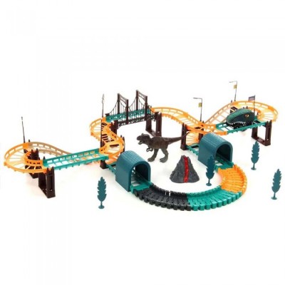 Jucarie de constructie, masini cu dinozaur electric, circuit de curse, pentru copii, 44 cm x 28 cm foto