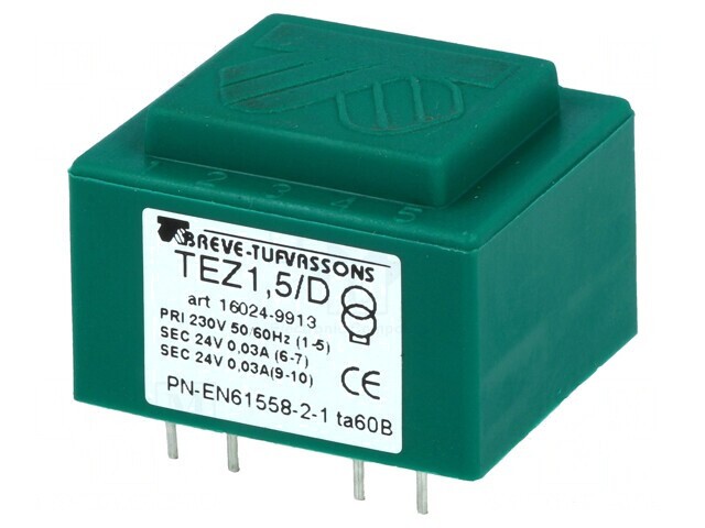 Transformator &icirc;ncapsulat 1,5VA 230V la 24V