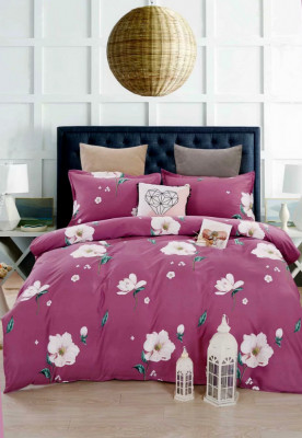 Lenjerie de pat pentru o persoana cu husa elastic pat si fata perna dreptunghiulara, Fiordland, bumbac mercerizat, multicolor foto