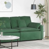 VidaXL Modul modular de capăt pentru cotieră canapea cu perne verde &icirc;nchis 100 cm