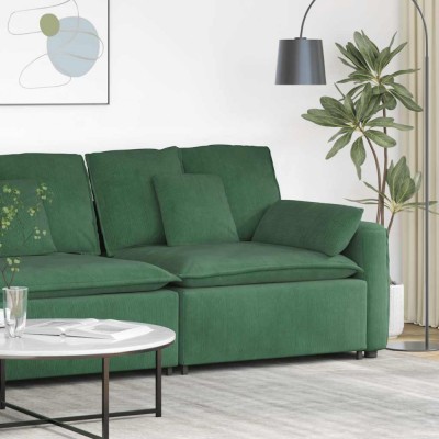 vidaXL Modul modular de capăt pentru cotieră canapea cu perne verde &amp;icirc;nchis 100 cm 4104412 foto