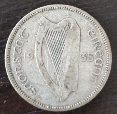 Moneda - Irlanda - 1 Schilling 1935 - Argint - An mai rar foto