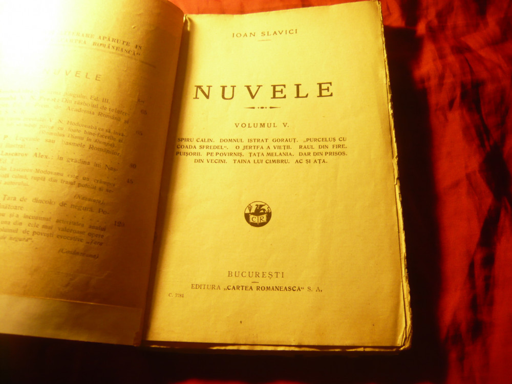 Ioan Slavici - Nuvele - vol. 5 -Prima Editie 1926 , 247 pag | Okazii.ro