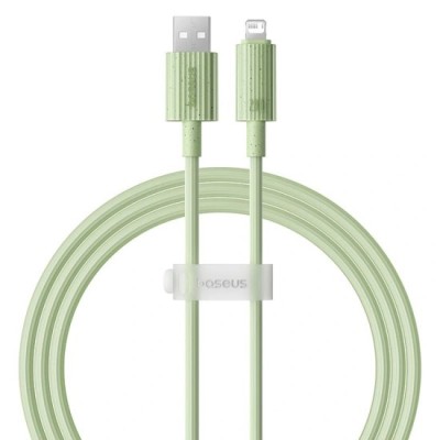 Cablu USB la Lightning, 480Mbps, 2.4A, 2m - Baseus Habitat Series (P10360200631-01) - Natural Green foto