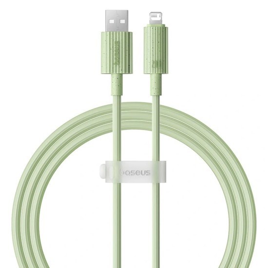 Cablu USB la Lightning, 480Mbps, 2.4A, 2m - Baseus Habitat Series (P10360200631-01) - Natural Green