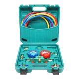 Trusa verificare si incarcare instalatii aer conditionat auto, cu manometre si furtunuri, pentru diagnosticarea si service-ul circuitelor cu R22,