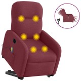 Cumpara ieftin Fotoliu de masaj electric rabatabil cu ridicare rosu vin textil