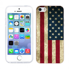 Husa iPhone 5S iPhone 5 Silicon Gel Tpu Model USA Flag foto