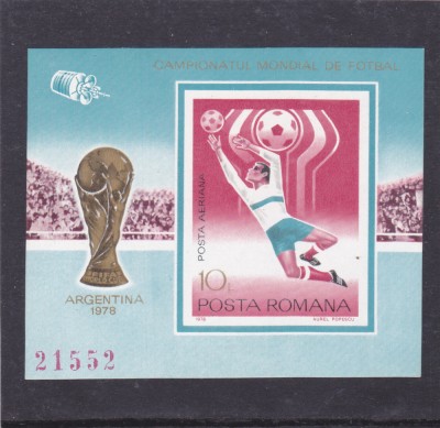 C.M. DE FOTBAL - ARGENTINA 1978 LP 956 MNH COLITA NEDANTELATA foto