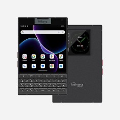 Telefon Mobil Unihertz Titan 2, Negru, 5G, 4.5 IPS, ecran secundar spate 2 , 12GB RAM, 512GB ROM, 50MP, Android 15, Dimensity 7300, tastatura QWERTY,